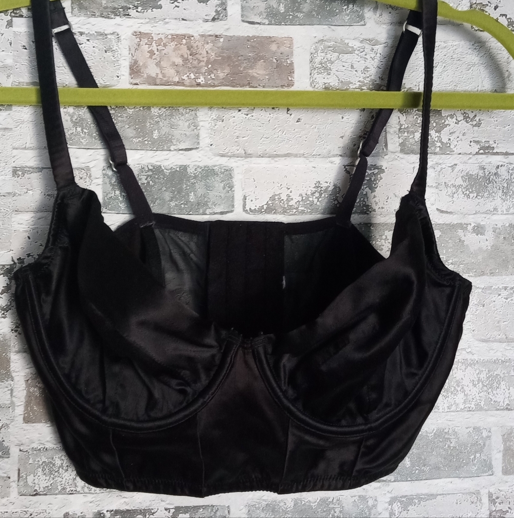 Aerie Black Satin Underwire Bra